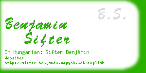 benjamin sifter business card